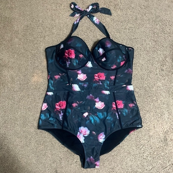 Noblesse Oblige ModCloth The Pippa Floral One Piece Swimsuit 4X - Picture 2 of 11